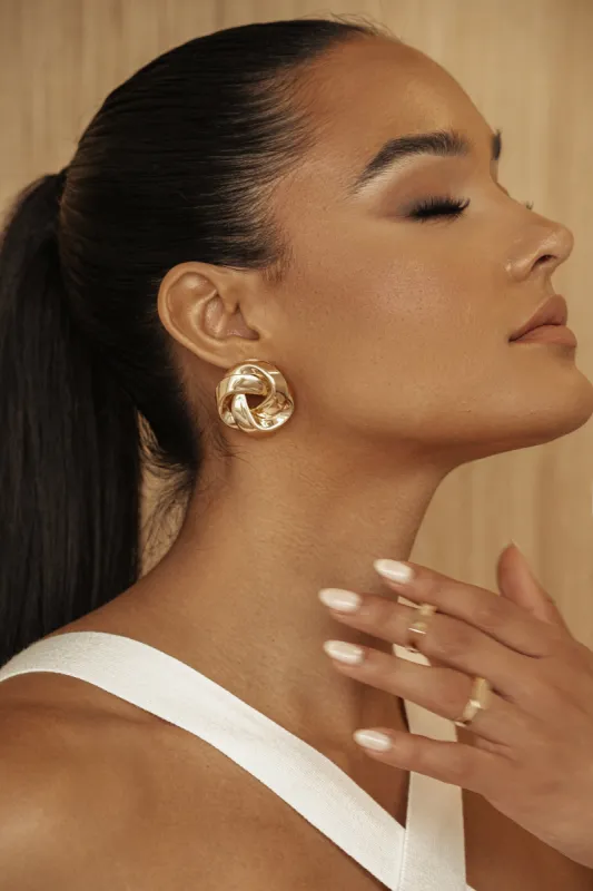 Gold Nelle Stud Earrings sold by JLUXLABEL