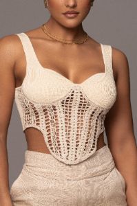 Ivory Stop And Stare Crochet Top sold by JLUXLABEL