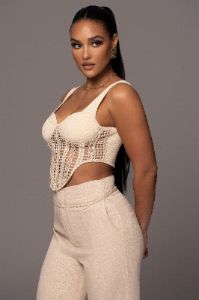 Ivory Stop And Stare Crochet Top sold by JLUXLABEL