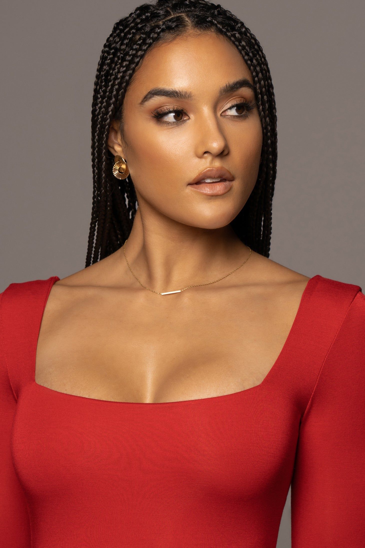 Red Madelyn Midi Dress sold by JLUXLABEL product image thumbnail 3