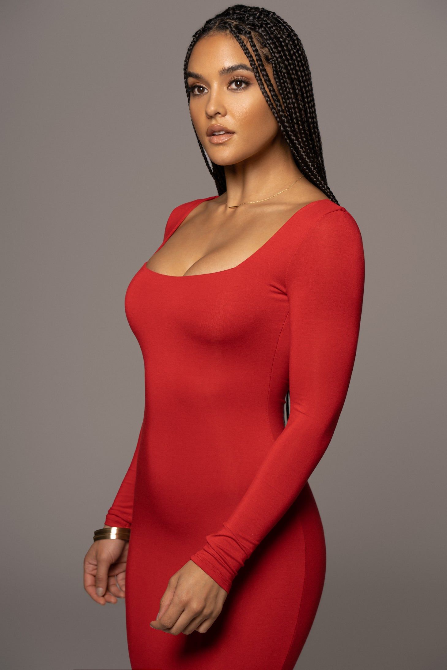 Red Madelyn Midi Dress sold by JLUXLABEL product image thumbnail 5