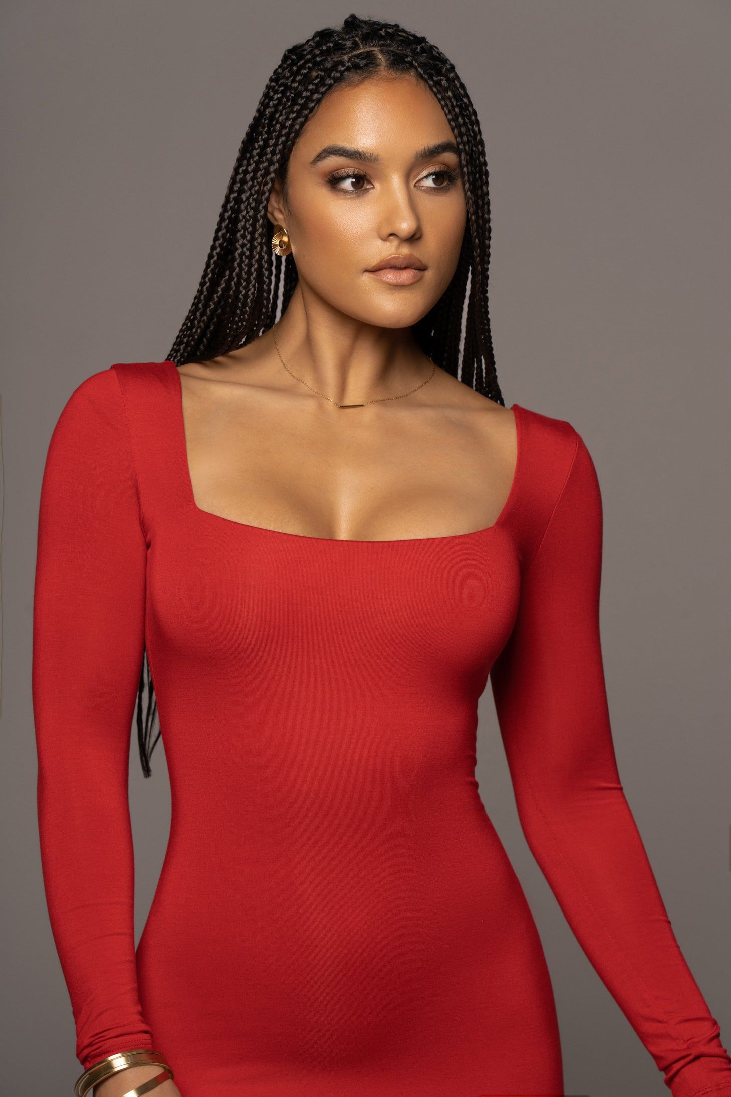 Red Madelyn Midi Dress sold by JLUXLABEL product image thumbnail 2