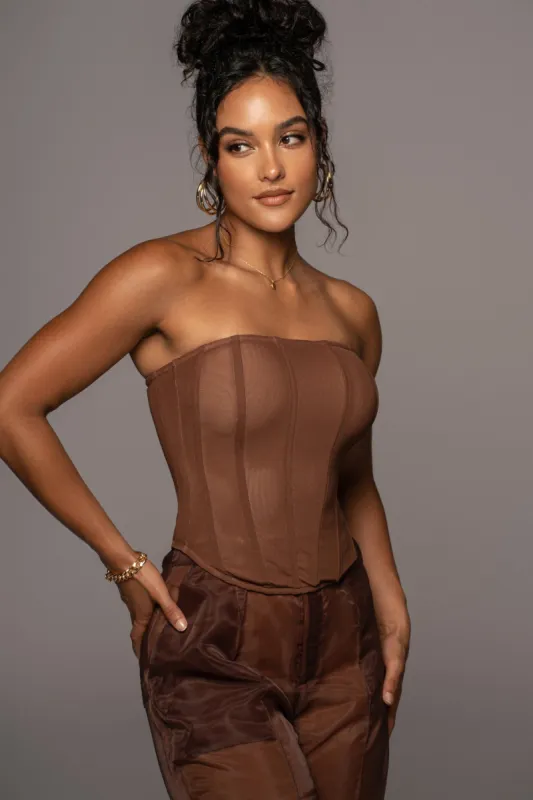 Chocolate Paulina Bustier sold by JLUXLABEL