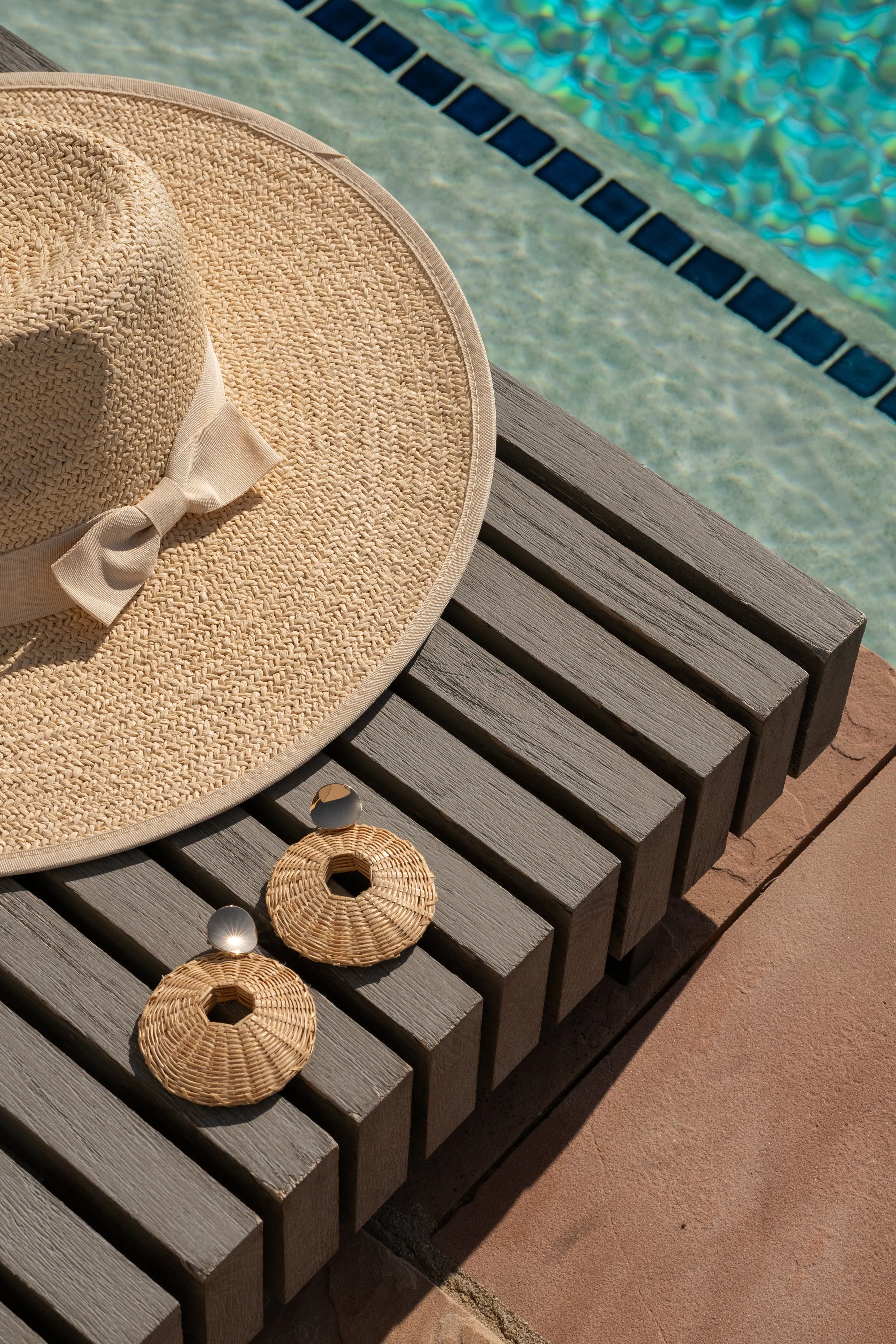 Natural Raffia Circular Dangle Earrings sold by JLUXLABEL product image thumbnail 2