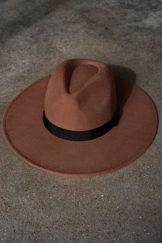 Chocolate Classic Wide Brim Hat sold by JLUXLABEL