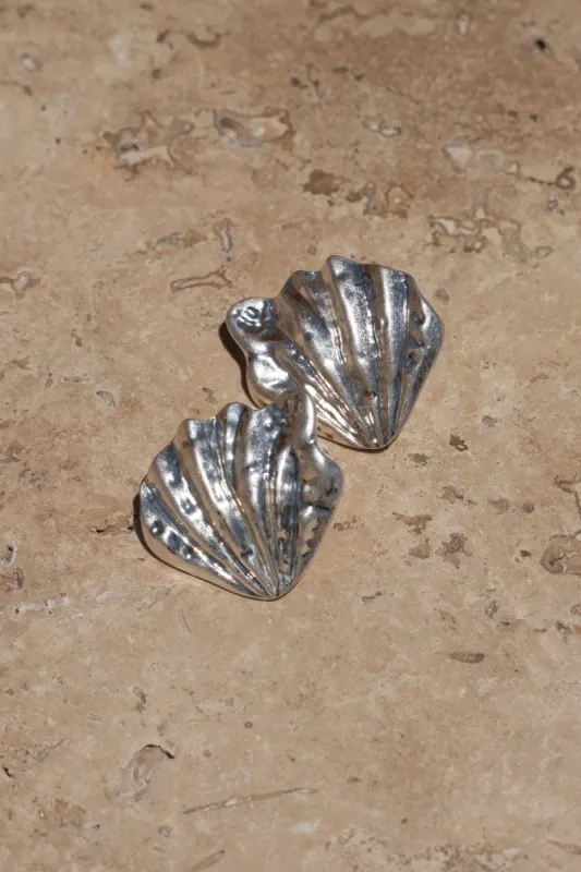 Silver Brea Texture Earrings sold by JLUXLABEL
