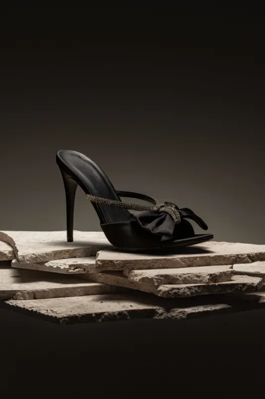 Black Glimmer Of Sparkle Rhinestone Heels sold by JLUXLABEL