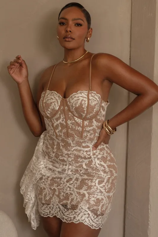White Marilyn Lace Mini Dress made by JLUXLABEL