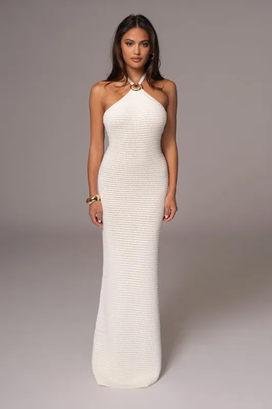 Ivory Overseas Halter Maxi Dress sold by JLUXLABEL