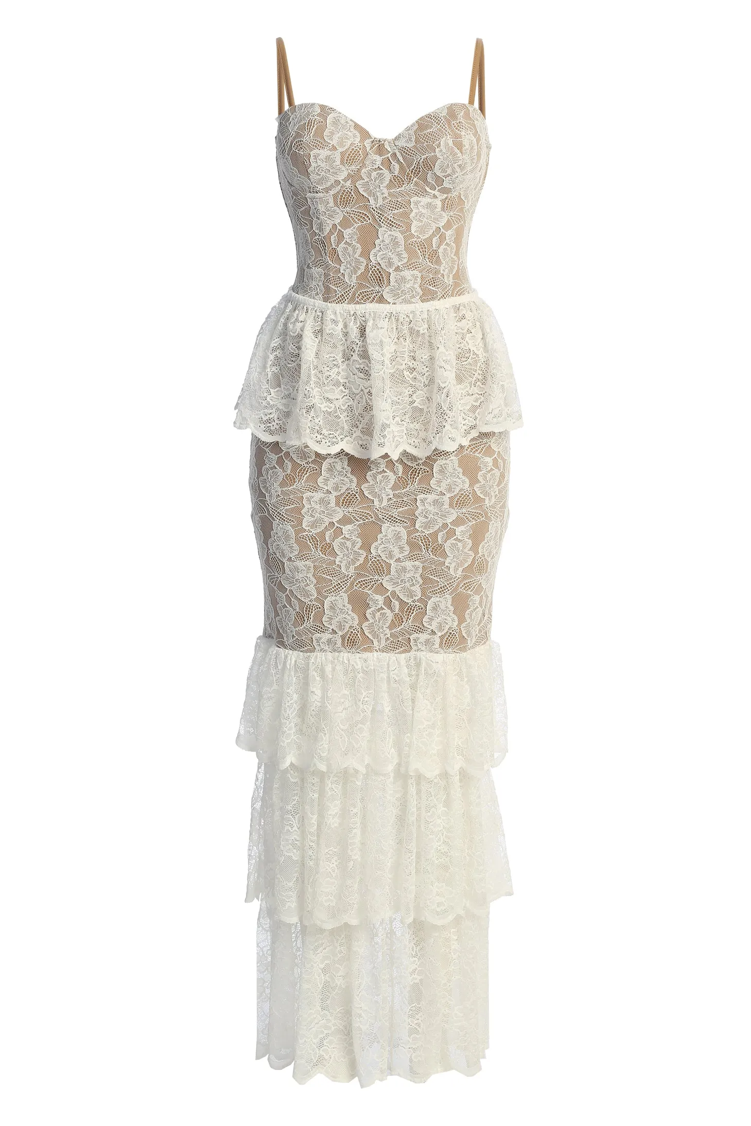 Ivory Fairytale Ending Lace Maxi Dress sold by JLUXLABEL product image thumbnail 3