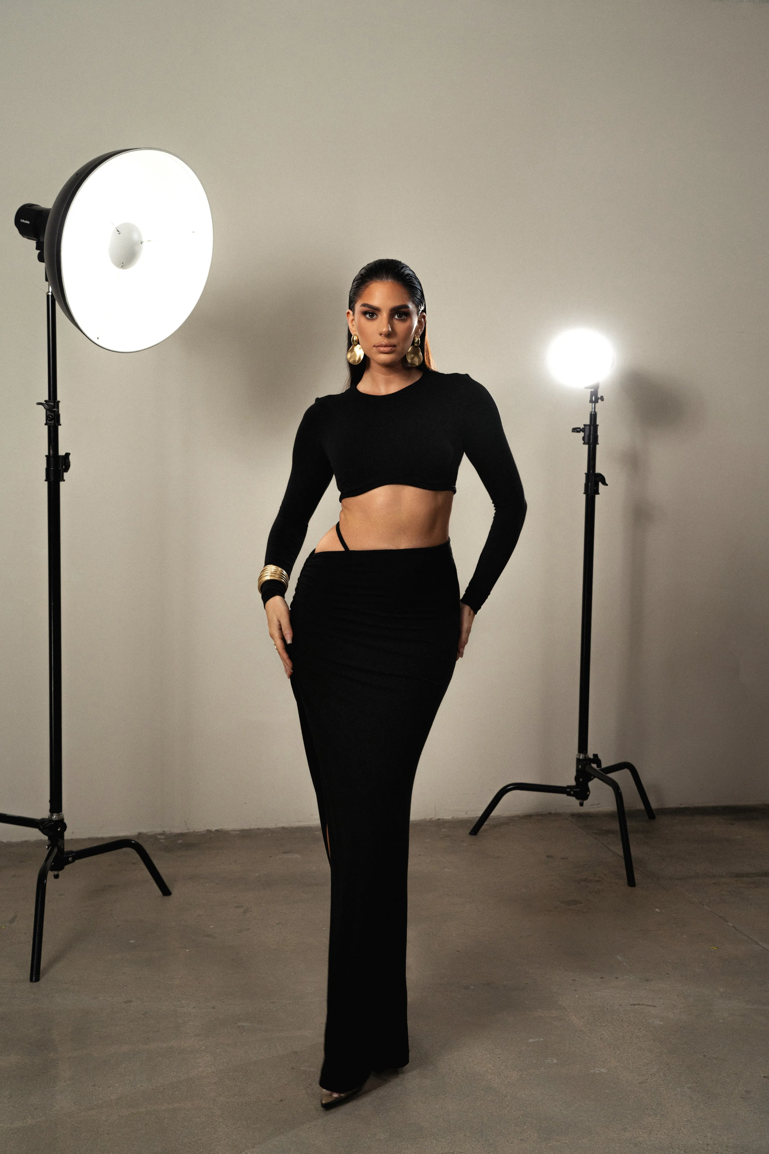 Black Verina Two Piece Skirt Set sold by JLUXLABEL