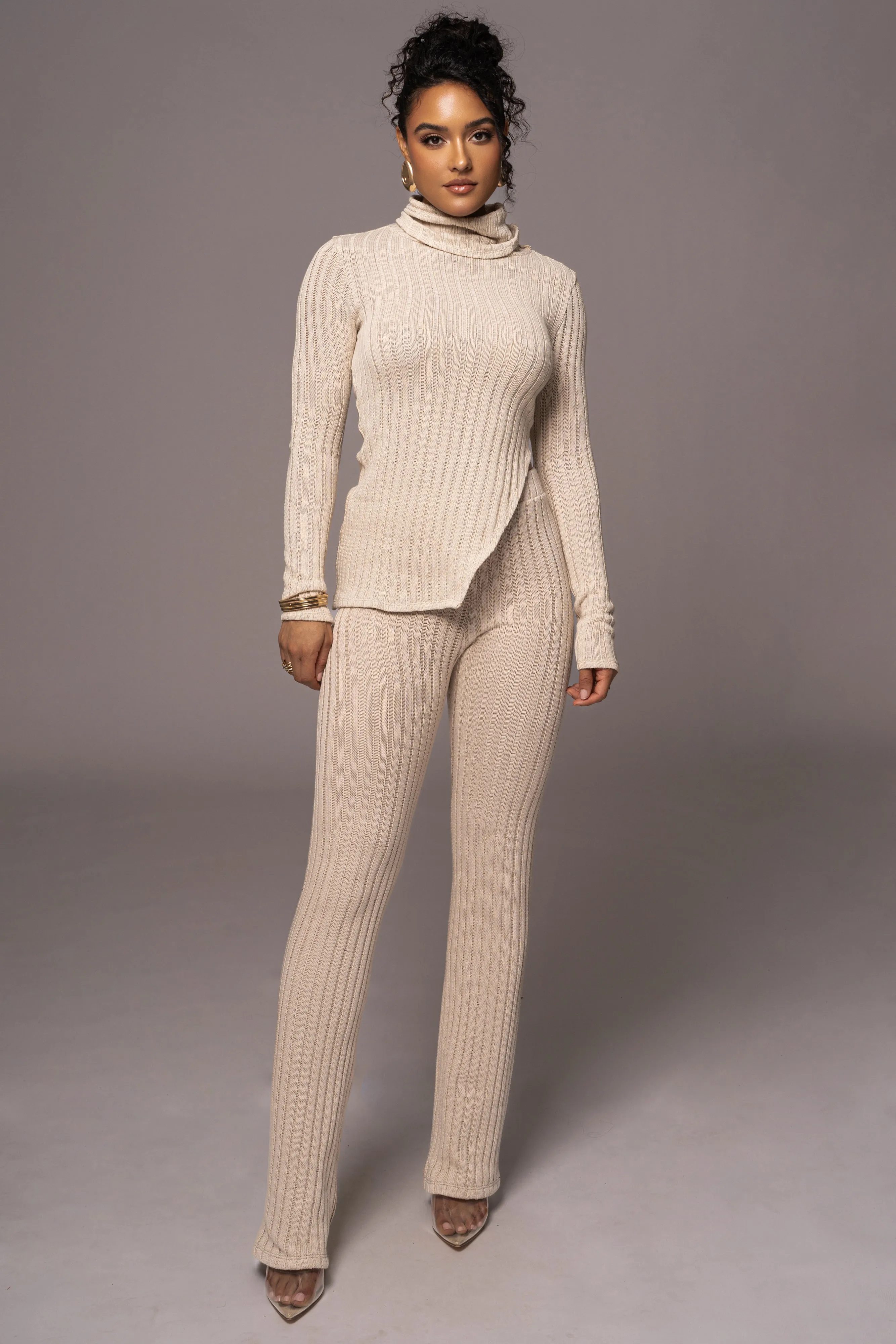 Natural One Call Away Ribbed Turtleneck Top sold by JLUXLABEL product image thumbnail 5
