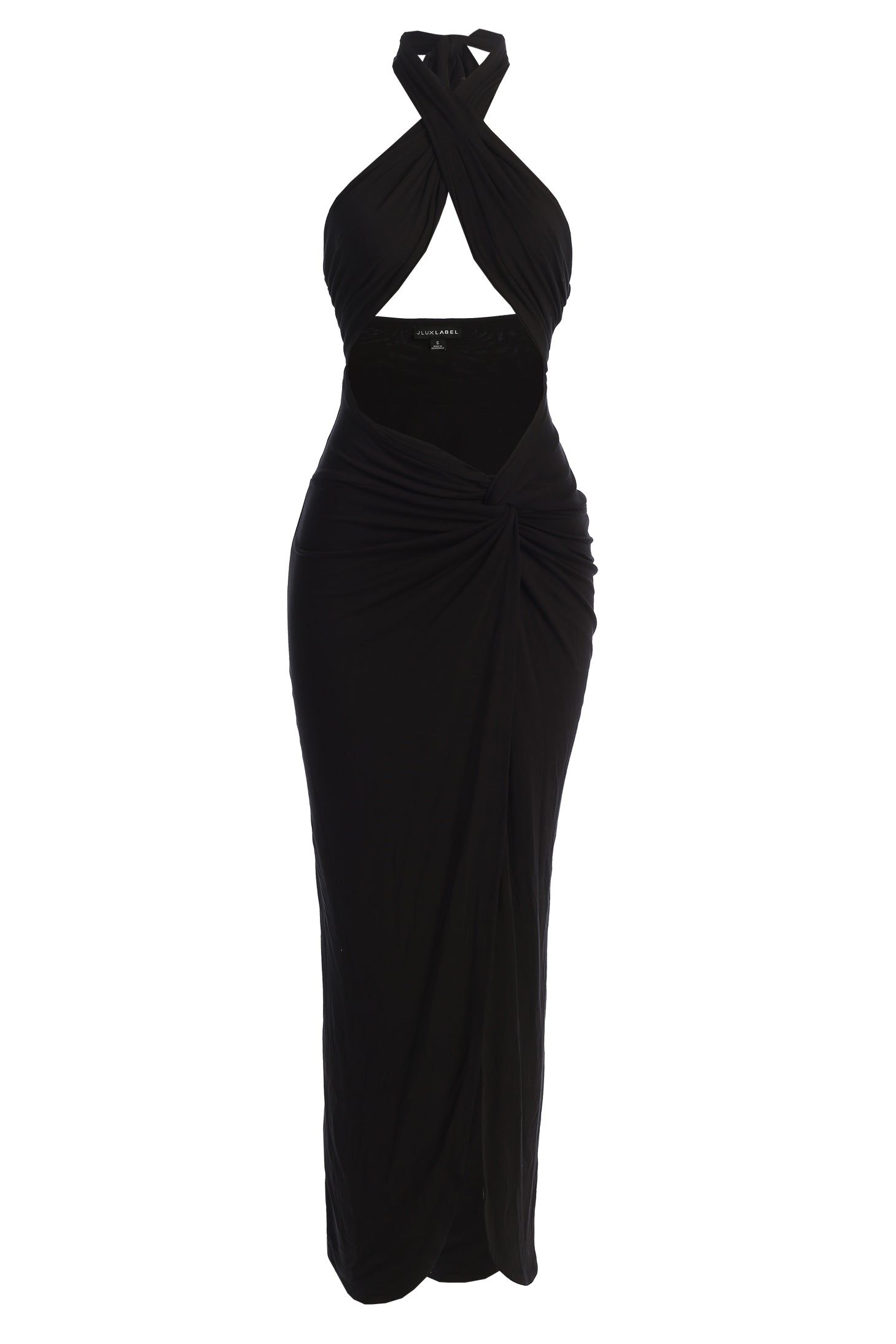 Black Tamara Halter Midi Dress sold by JLUXLABEL product image thumbnail 3