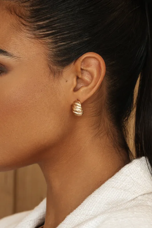 Gold Luci Croissant Earrings sold by JLUXLABEL