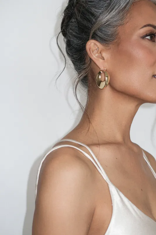 Gold Royal Huggie Hoop Earrings sold by JLUXLABEL