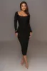 Black Danni Ribbed Maxi Dress sold by JLUXLABEL