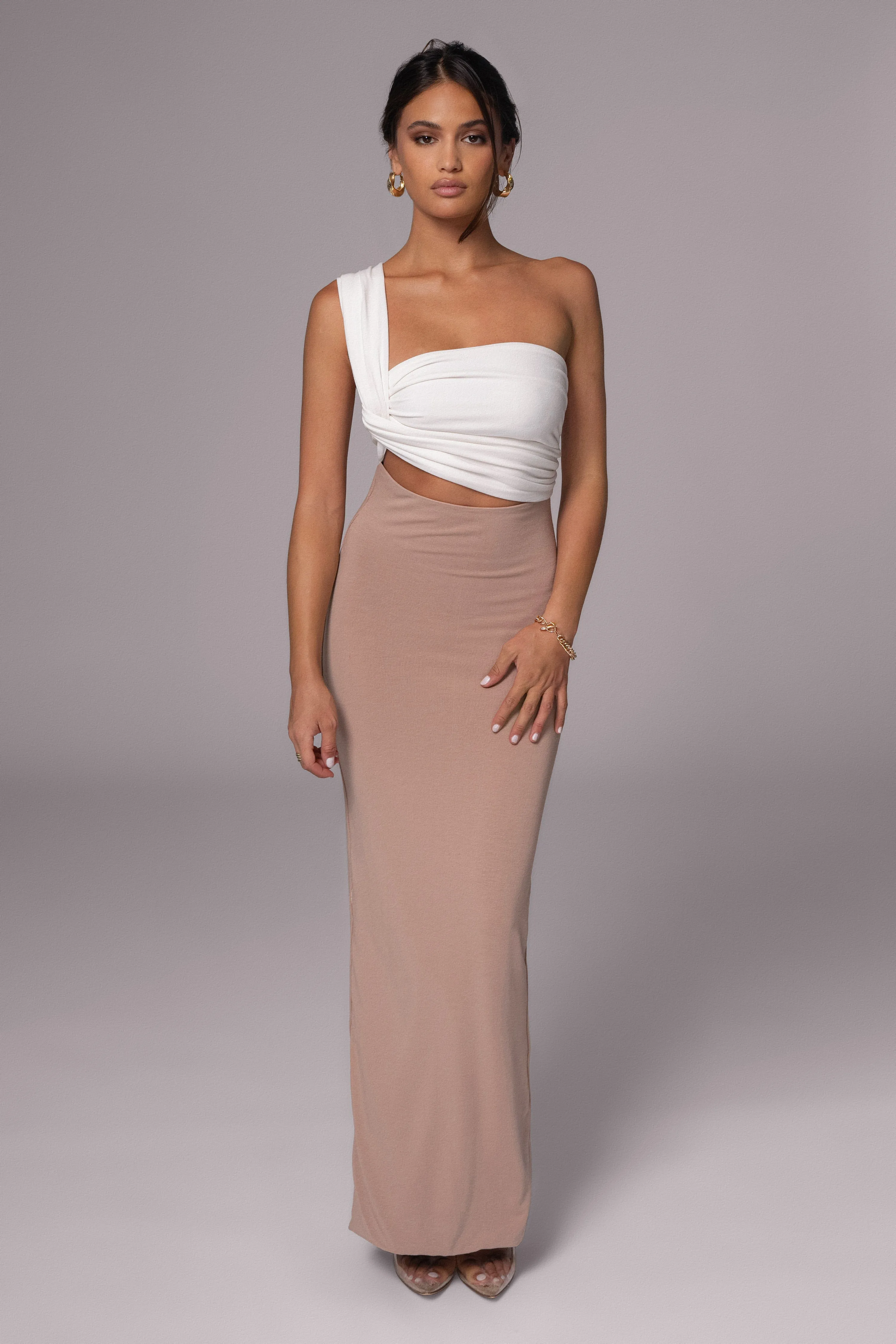 Black/Beige Dominic Reversible Maxi Dress sold by JLUXLABEL product image thumbnail 3