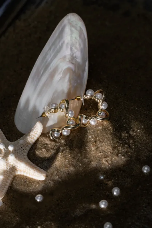 Gold Seashore Earrings sold by JLUXLABEL