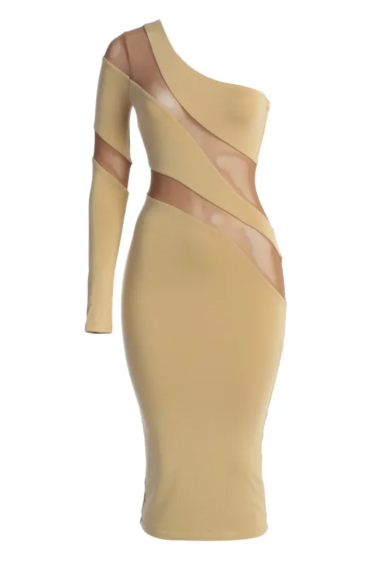 Tan Eyes For You Midi Dress sold by JLUXLABEL