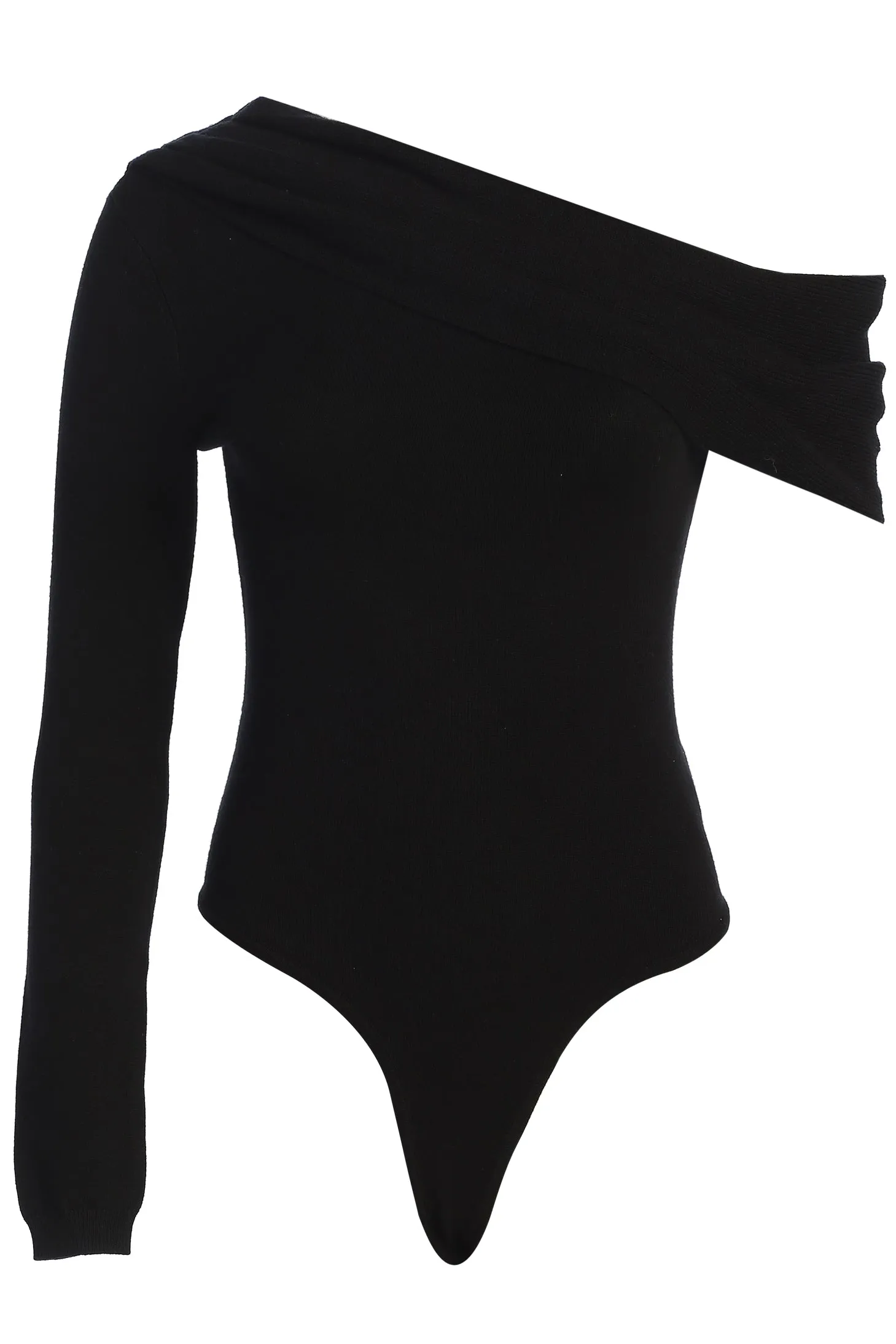 Black Zoie Knit One Shoulder Bodysuit sold by JLUXLABEL product image thumbnail 2