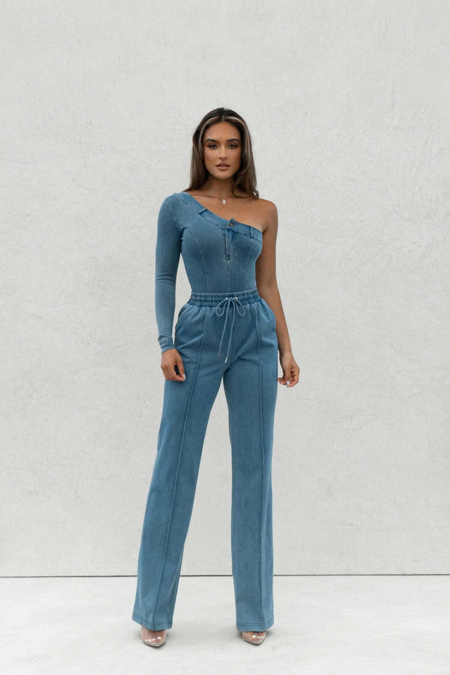 Medium Wash Button Me Up Bodysuit sold by JLUXLABEL product image thumbnail 5