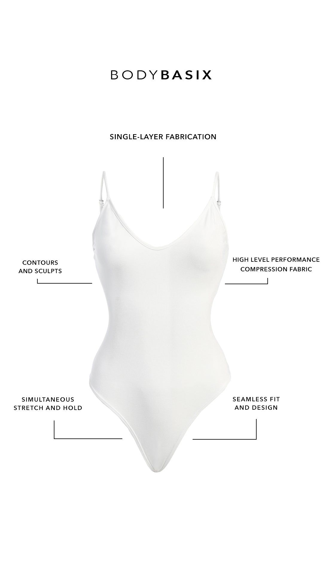 Bodybasix Ivory Bee V-Neck Bodysuit sold by JLUXLABEL product image thumbnail 2