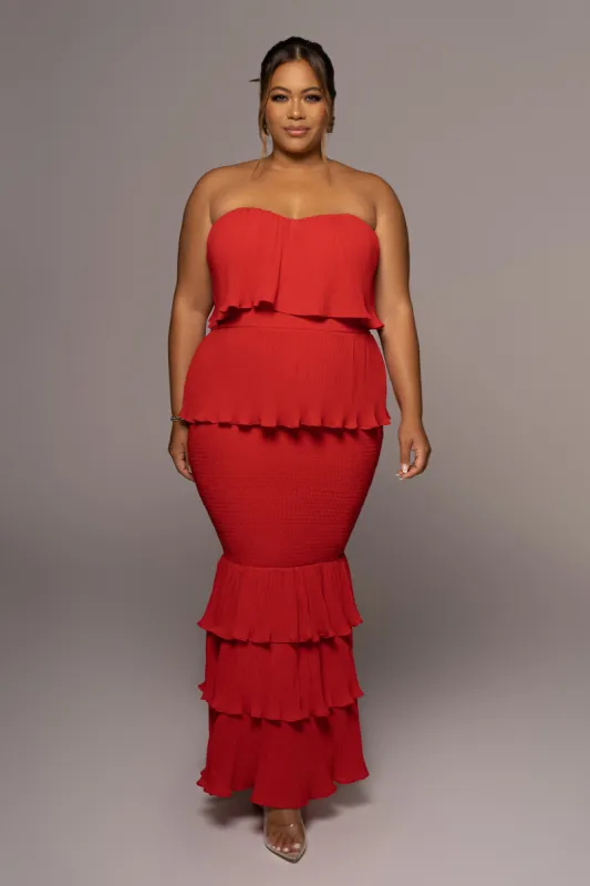 Red Casa Blanca Ruffle Dress | Parallel