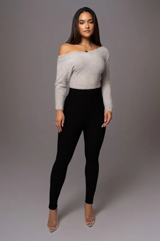 Grey Yesenia Asymmetrical Knit Top sold by JLUXLABEL
