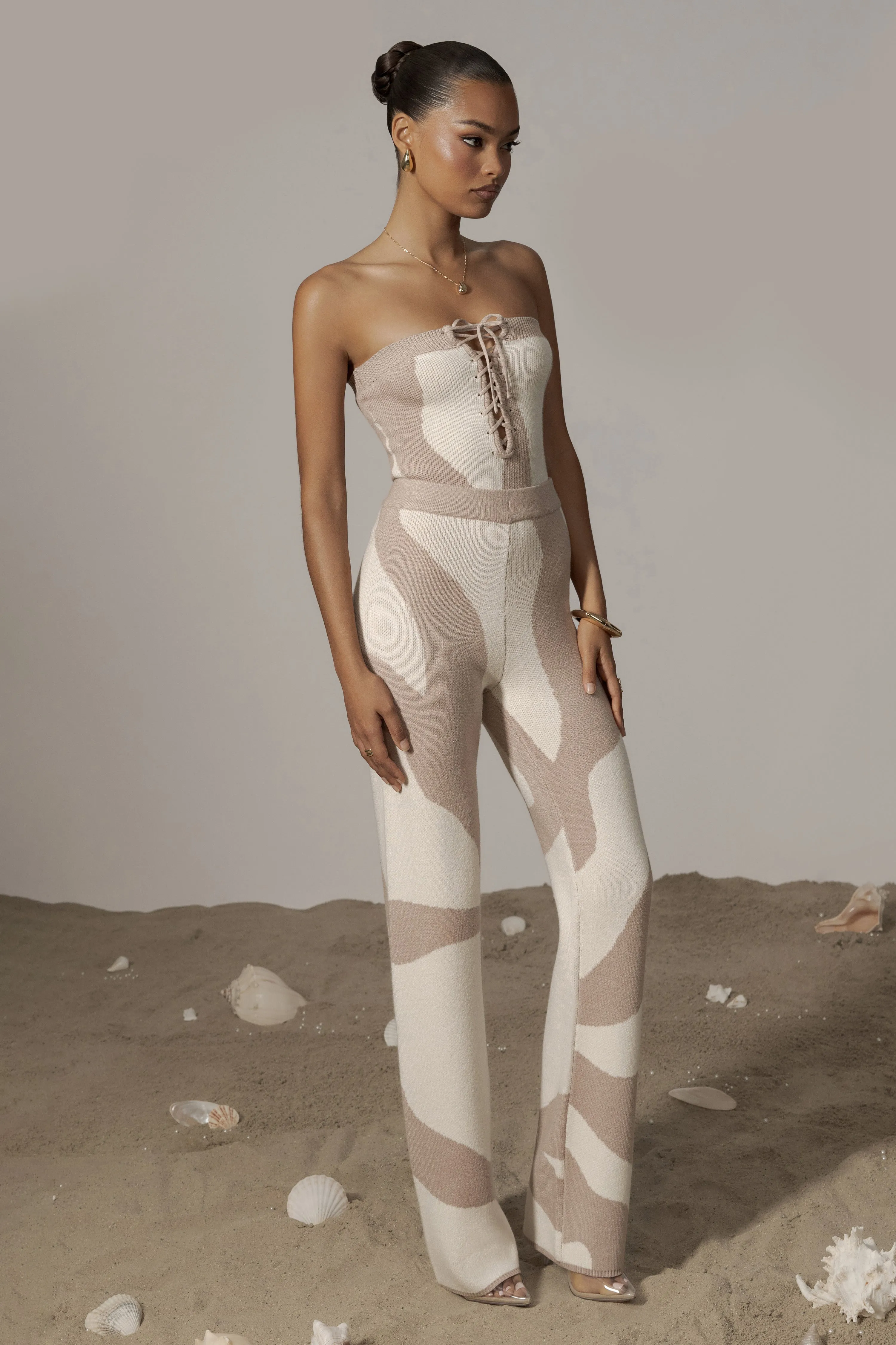 Beige Abstract Seabound Bodysuit sold by JLUXLABEL product image thumbnail 5