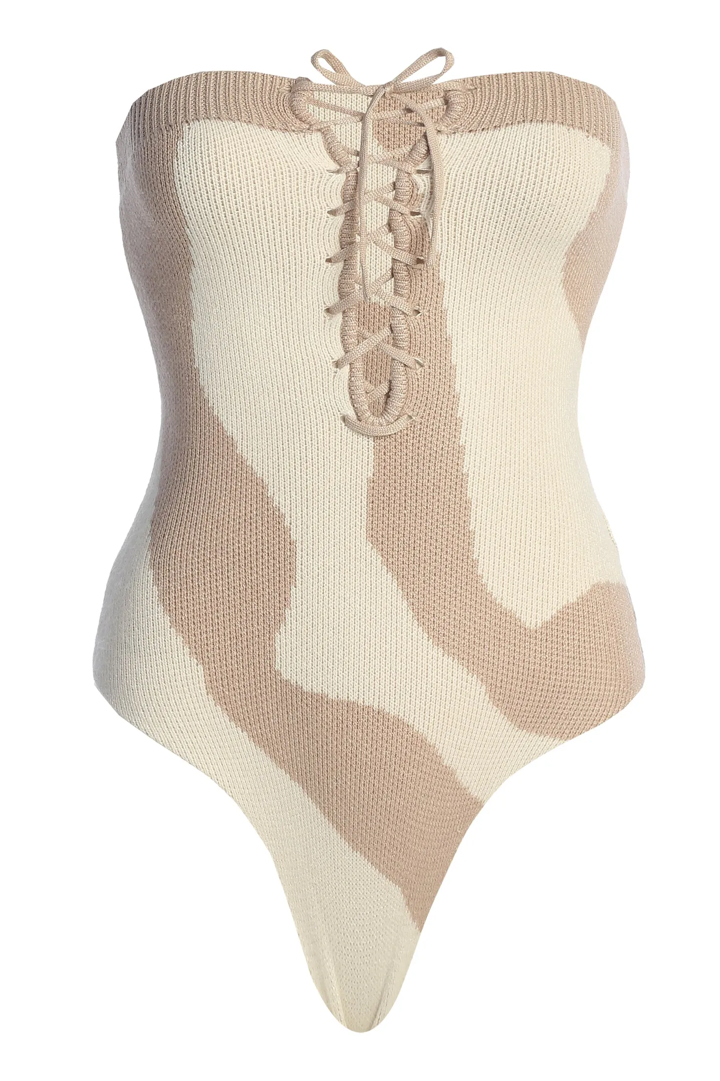 Beige Abstract Seabound Bodysuit sold by JLUXLABEL product image thumbnail 2