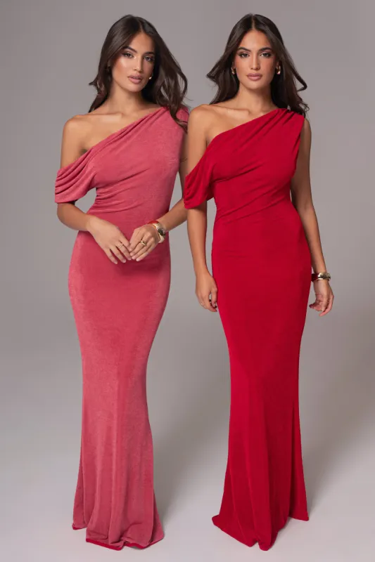 Berry/Red Classic Elegance Reversible Maxi Dress sold by JLUXLABEL