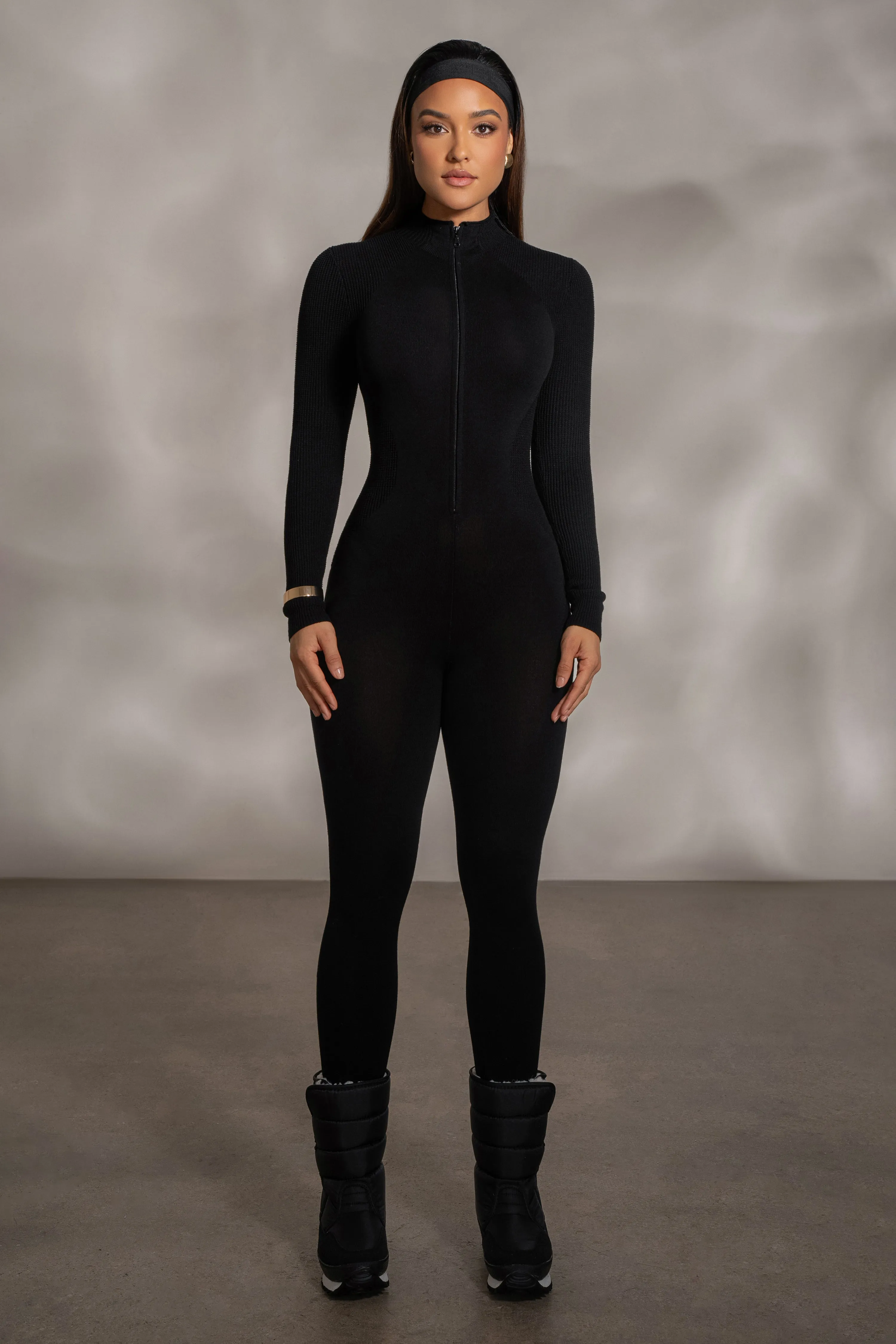 Black Kris Front Zipper Jumpsuit sold by JLUXLABEL product image thumbnail 2