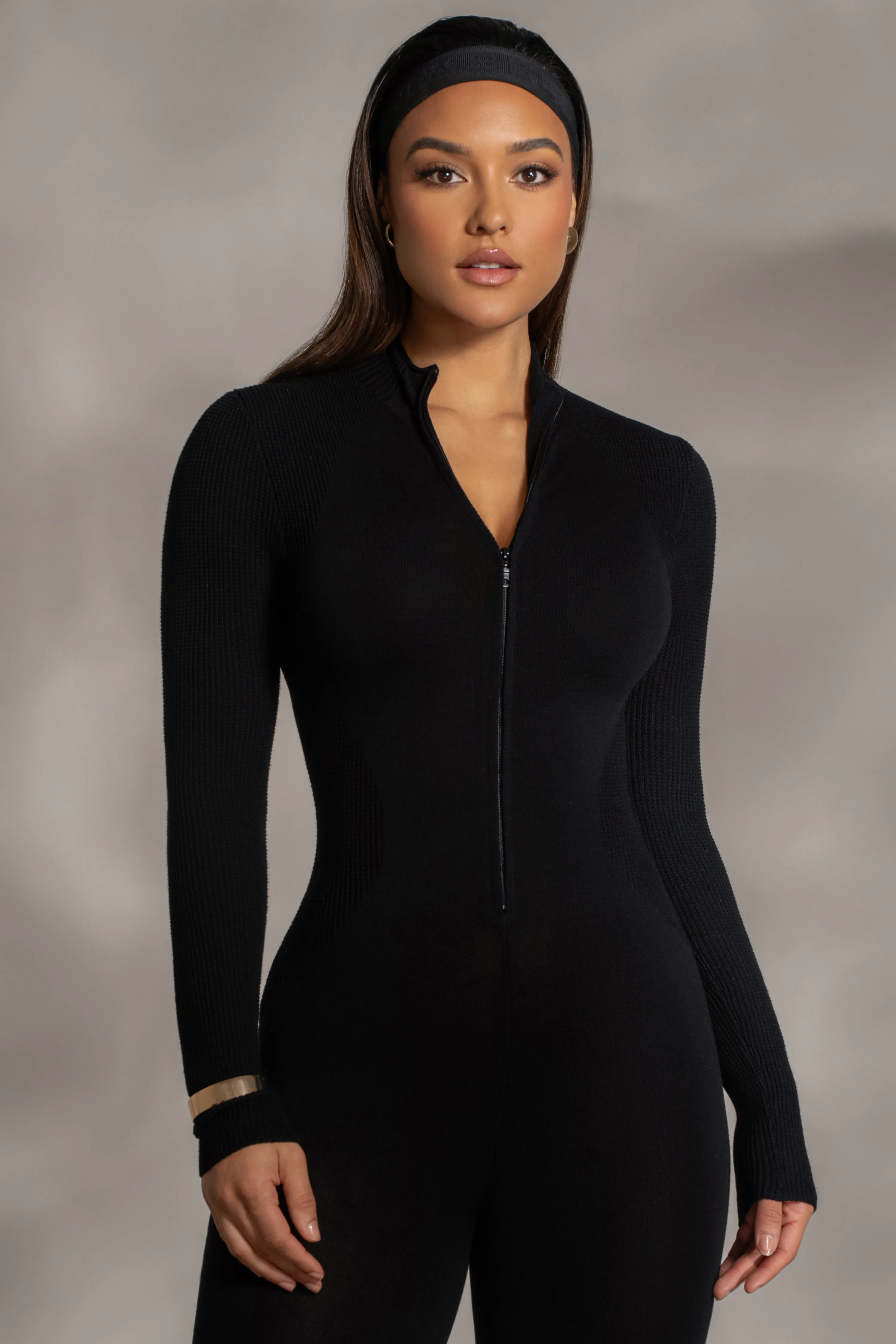 Black Kris Front Zipper Jumpsuit sold by JLUXLABEL product image thumbnail 5