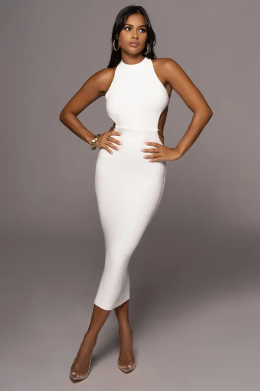 Ivory Empress Midi Dress sold by JLUXLABEL