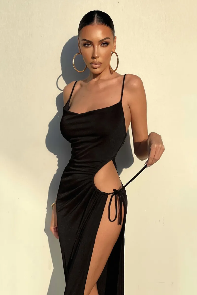 Black High Standards Maxi Dress sold by JLUXLABEL