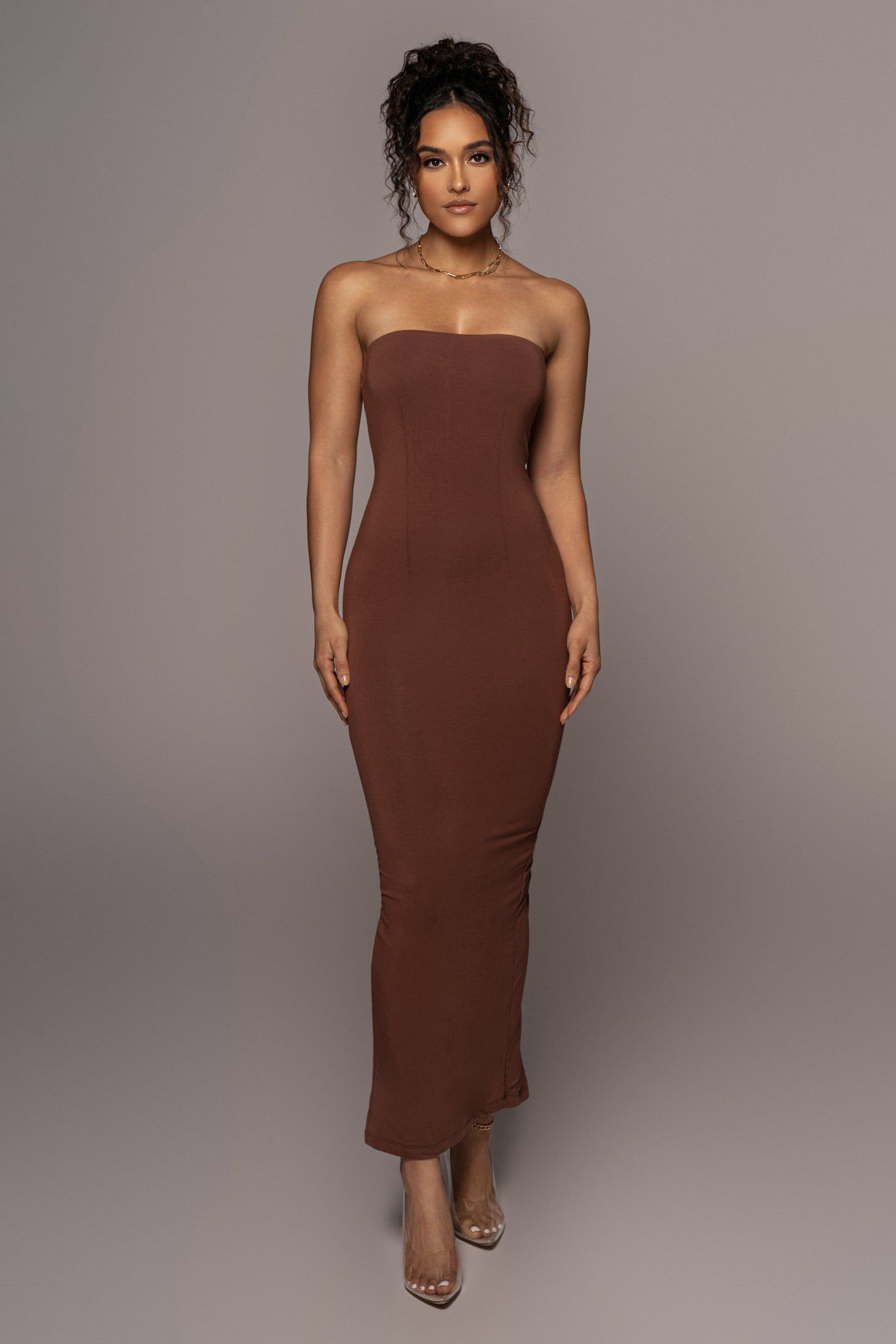 Chocolate Celena Maxi Dress sold by JLUXLABEL