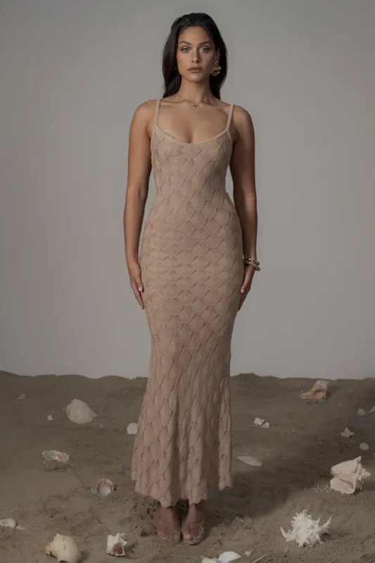 Sand Gabriela Knit Maxi Dress sold by JLUXLABEL