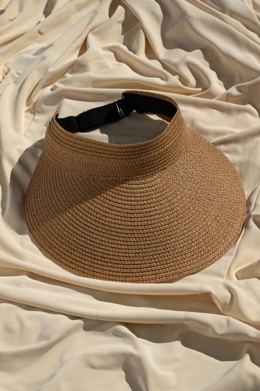 Tan San Diego Straw Visor sold by JLUXLABEL