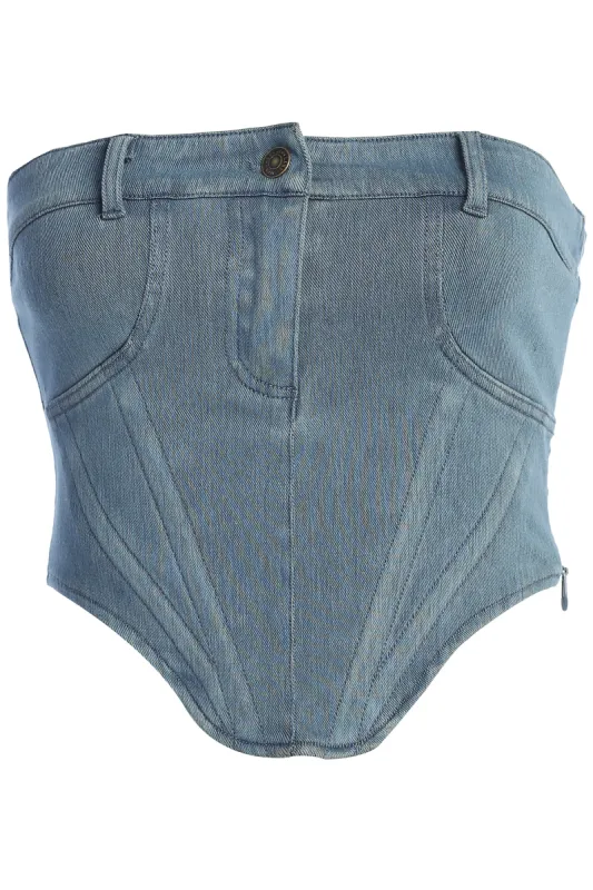 NAT & LIV x JLUXLABEL Denim Lorie Corset sold by JLUXLABEL