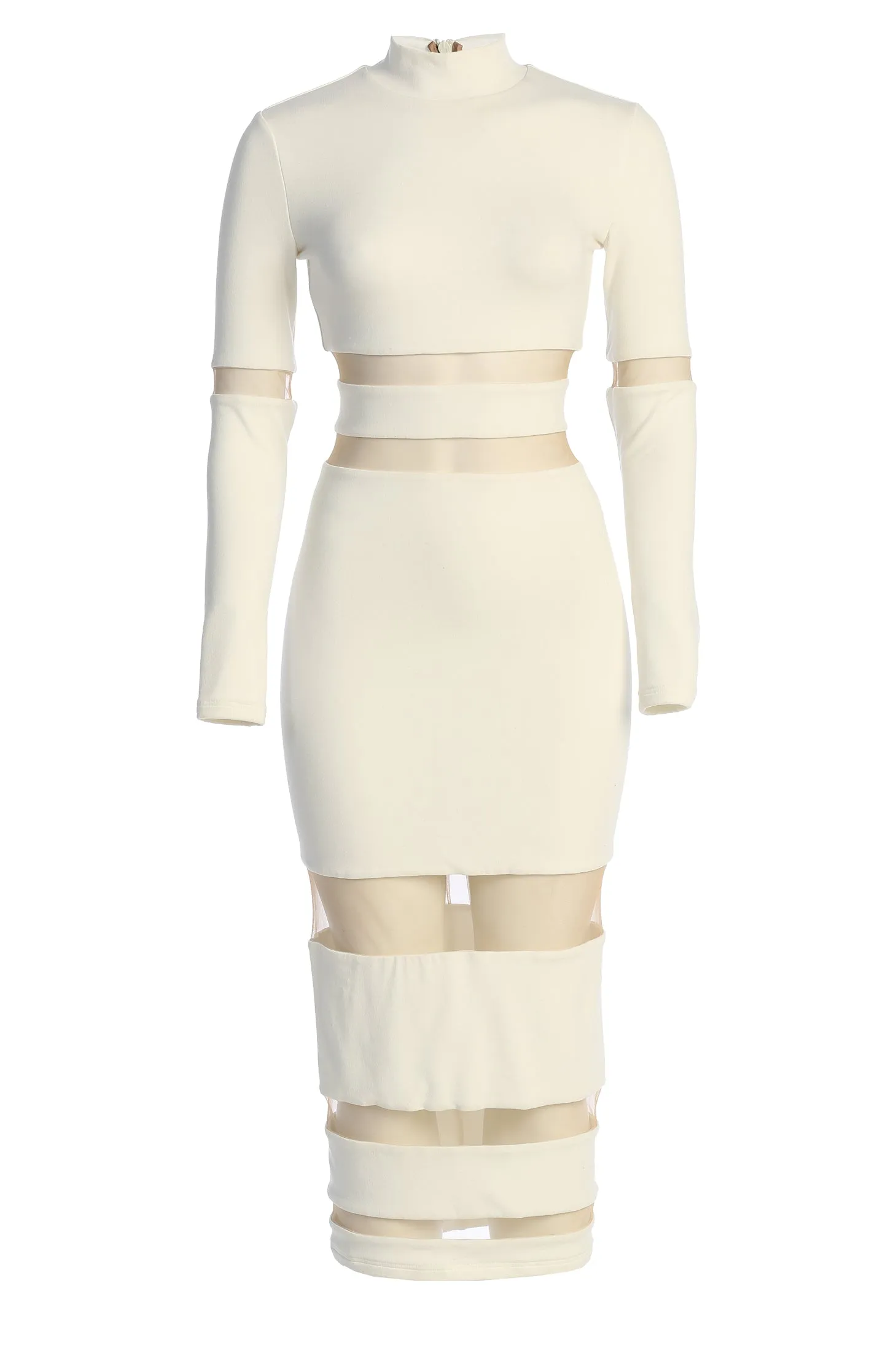 Ivory The One Mock Neck Midi Dress sold by JLUXLABEL product image thumbnail 3