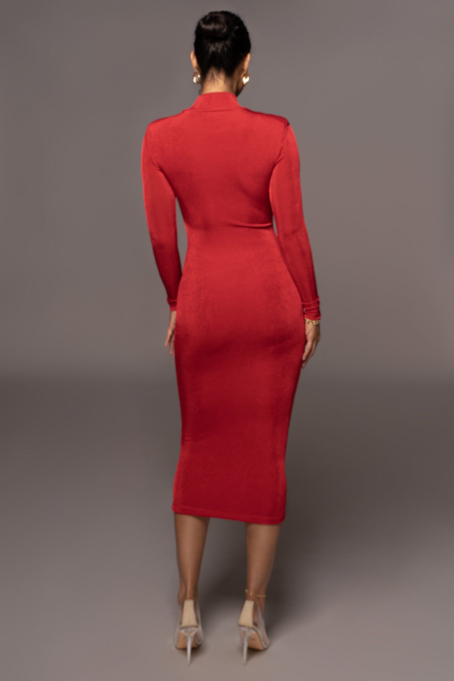 Red Audette Turtleneck Dress sold by JLUXLABEL product image thumbnail 4