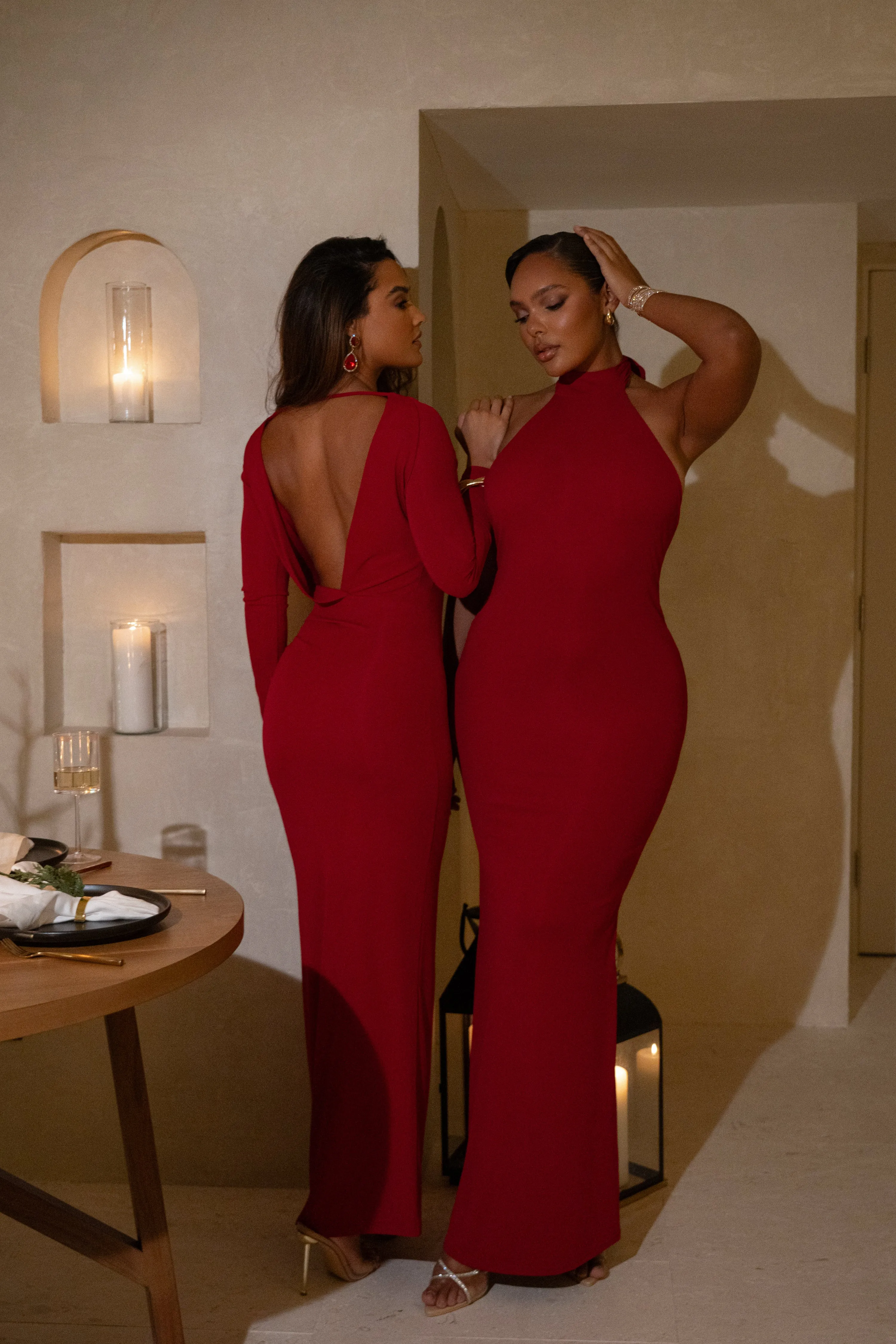 Red Kathleen Slit Maxi Dress sold by JLUXLABEL product image thumbnail 5