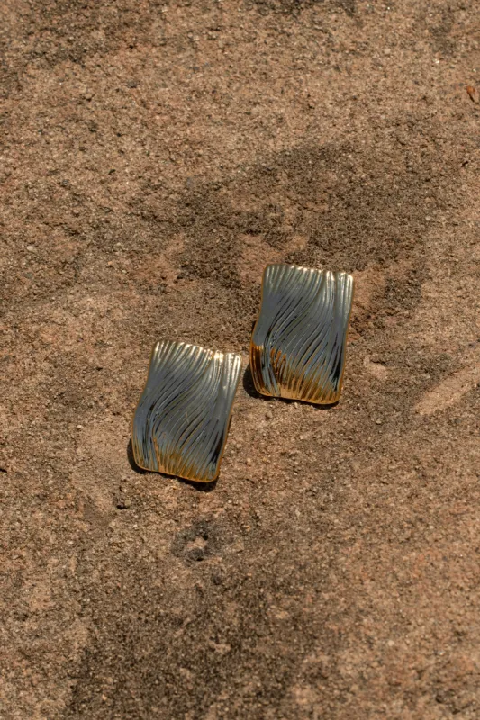 Gold Easton Textured Earrings sold by JLUXLABEL