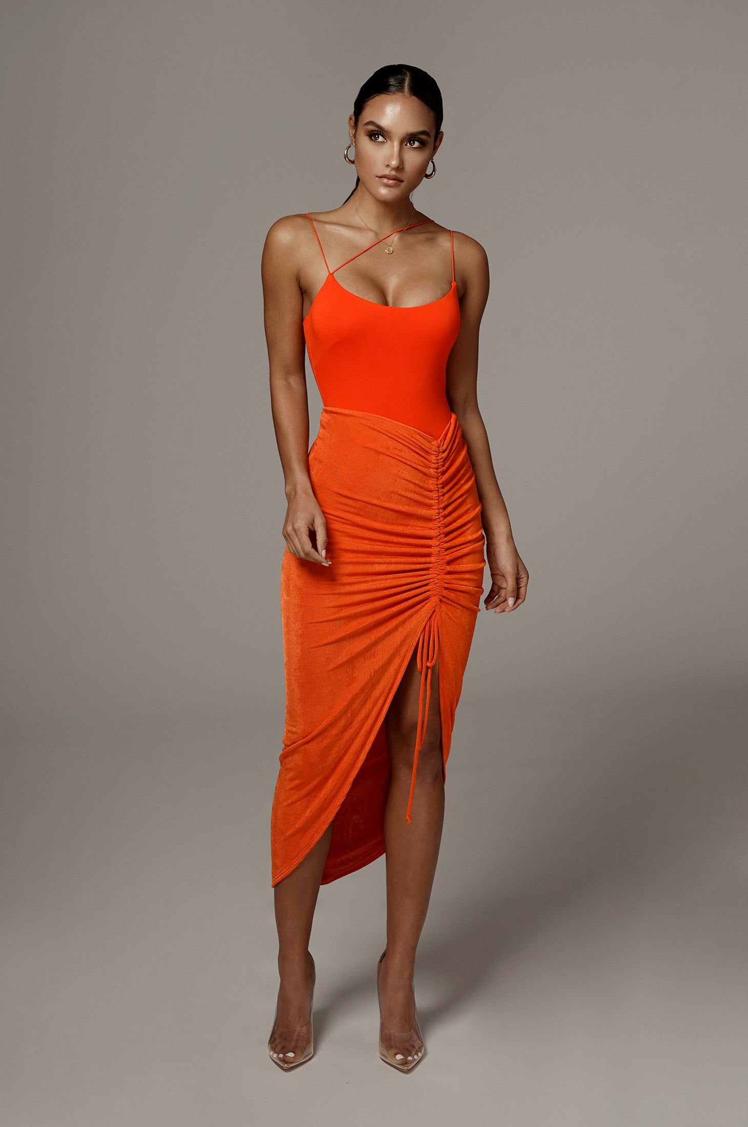 Orange Aura Slinky Skirt sold by JLUXLABEL product image thumbnail 2