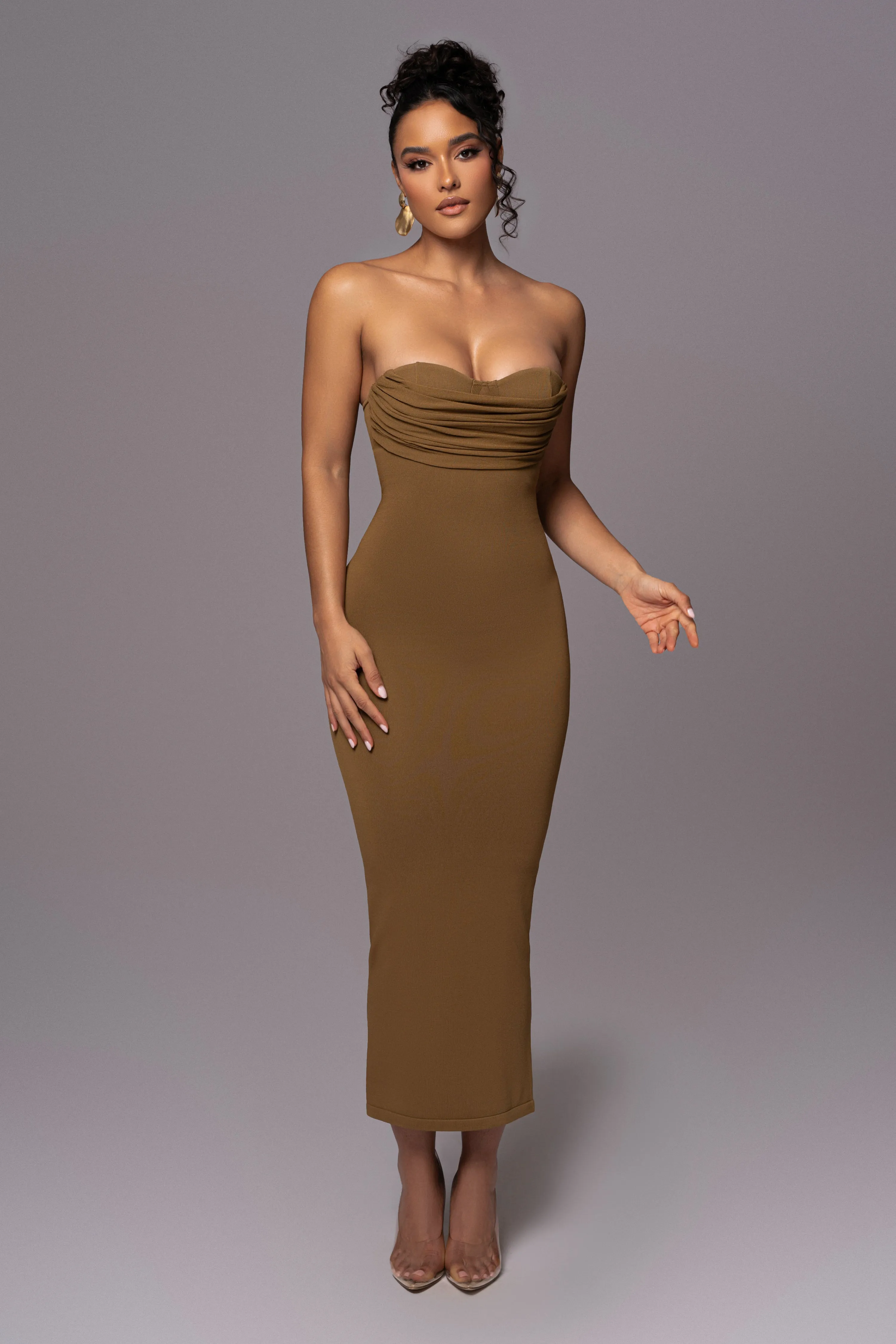 Olive La Lune Drape Midi Dress sold by JLUXLABEL product image thumbnail 5
