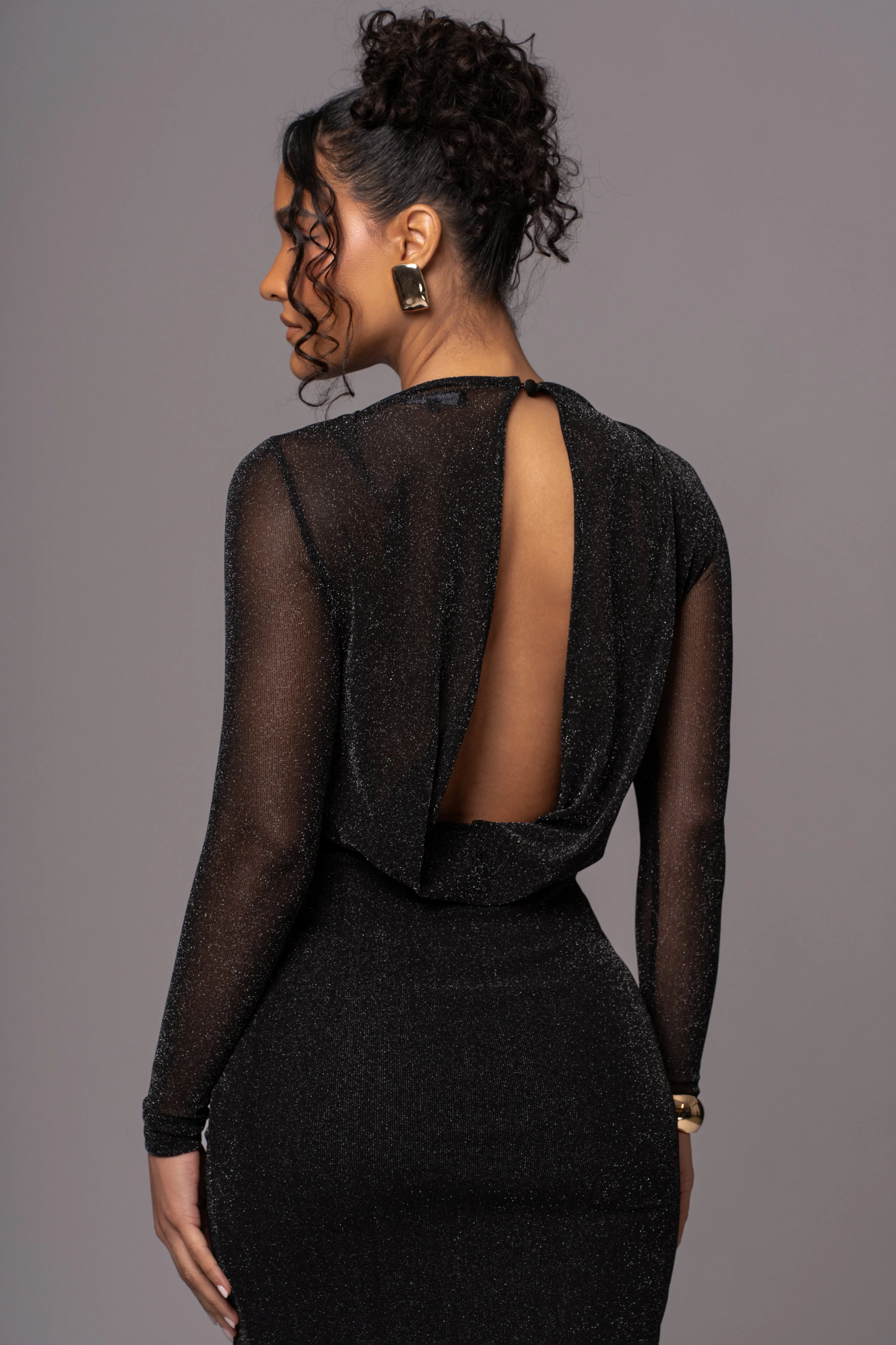 Black Araceli Gathered Maxi Dress sold by JLUXLABEL product image thumbnail 2