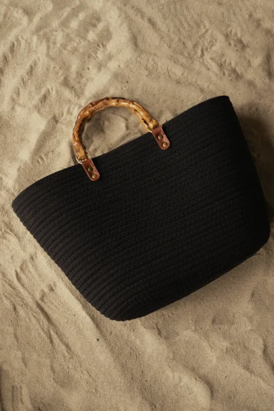 Black On The Go Woven Tote Bag sold by JLUXLABEL