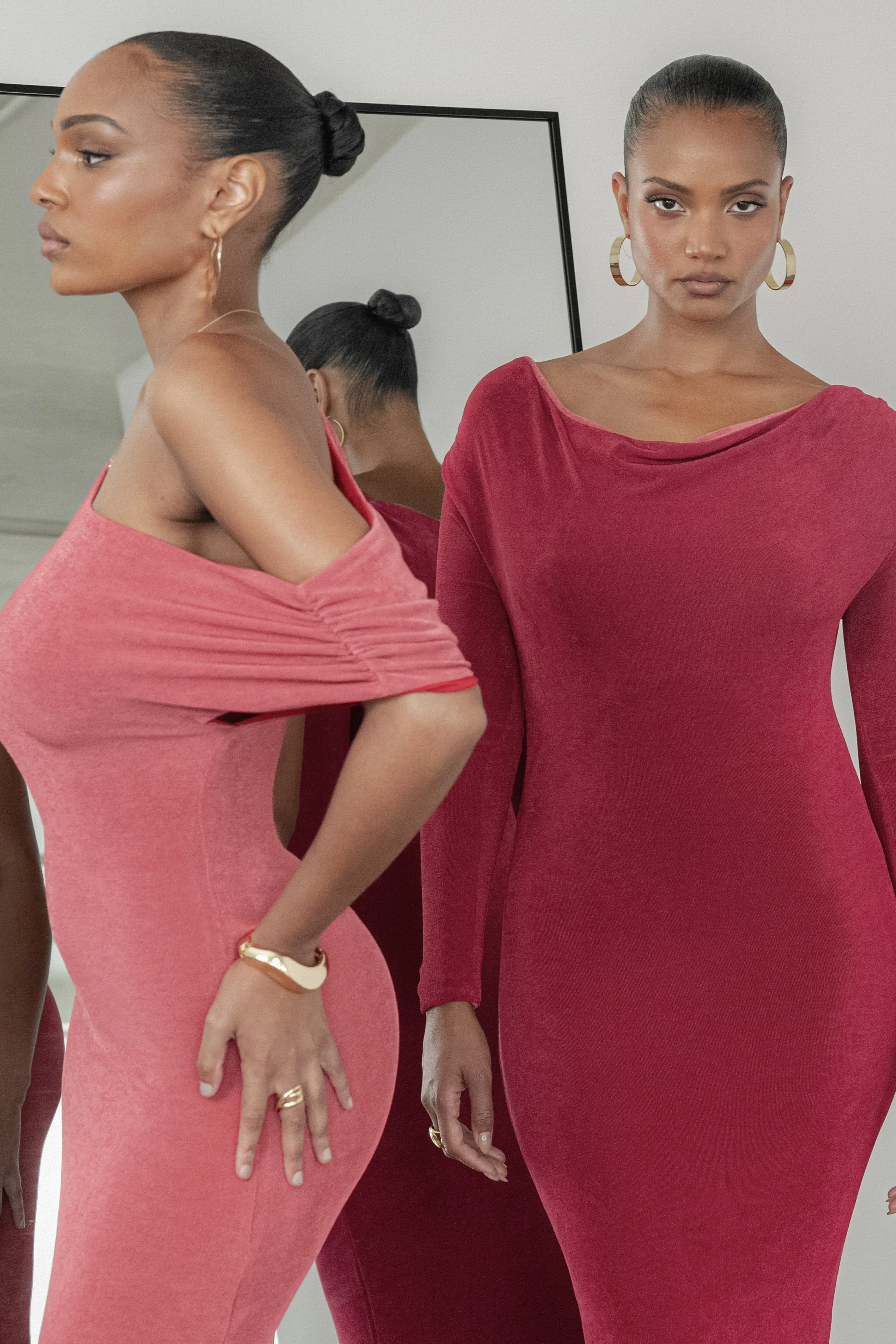 Berry/Mauve Ashton Reversible Maxi Dress sold by JLUXLABEL product image thumbnail 5