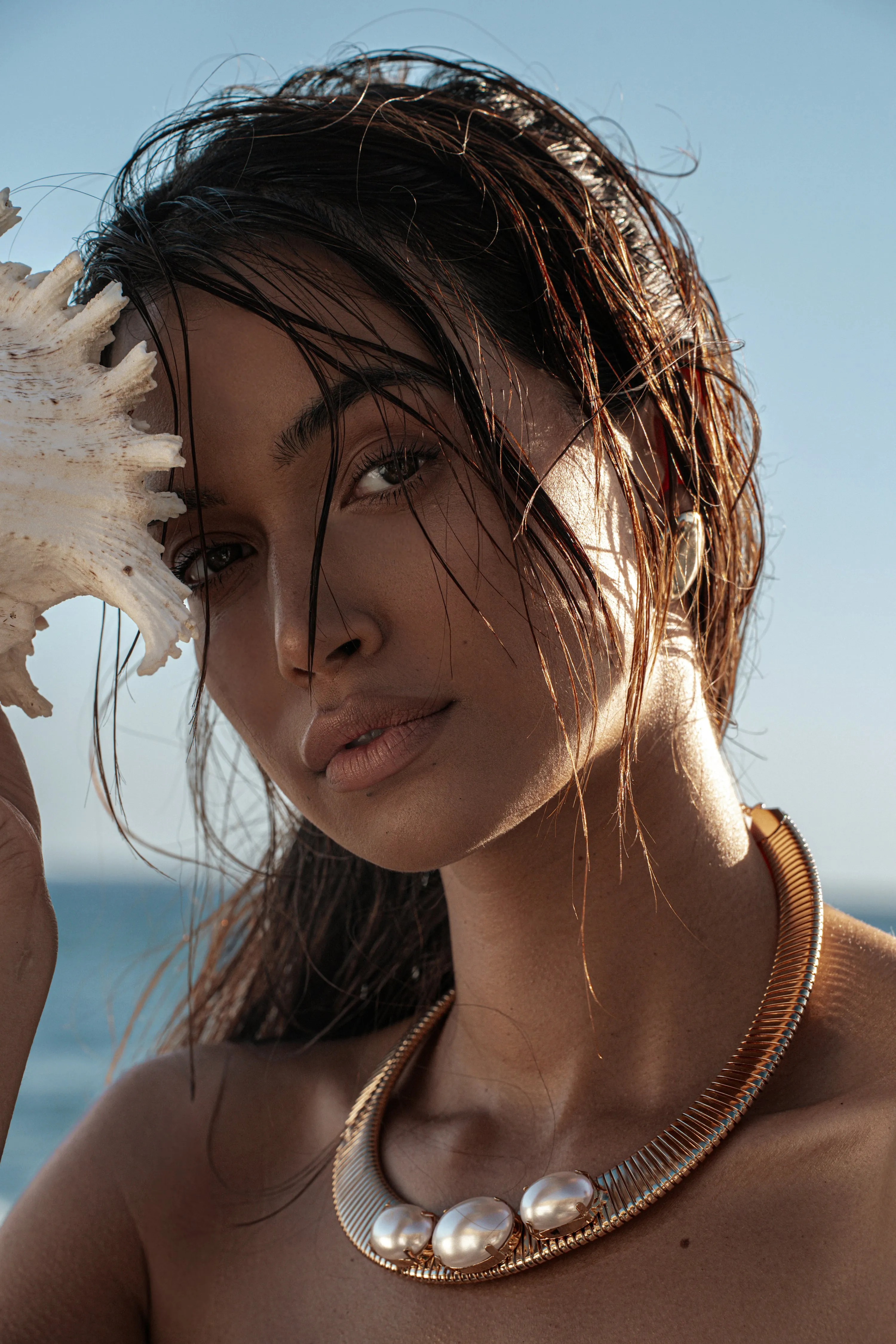 Gold Ocean Pearl Necklace sold by JLUXLABEL