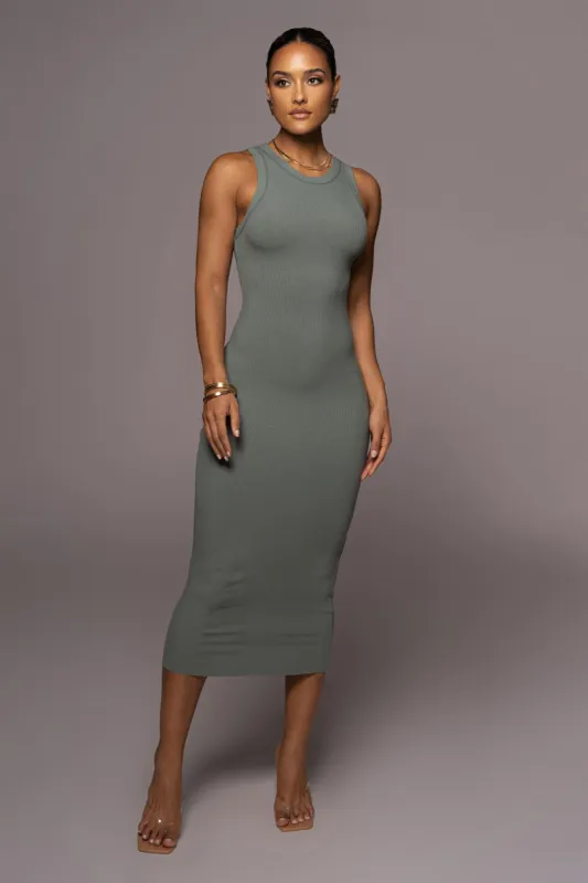 Green Marion Ribbed Dress sold by JLUXLABEL